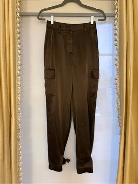 Babaton Satin Bronze Cargo Pants